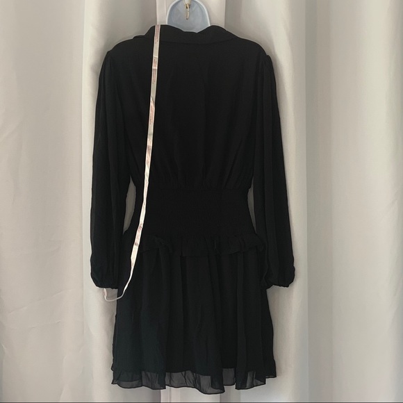 MISSGUIDED BLACK SHIRRED WAIST SHIRT DRESS NWT 8 - Picture 3 of 10